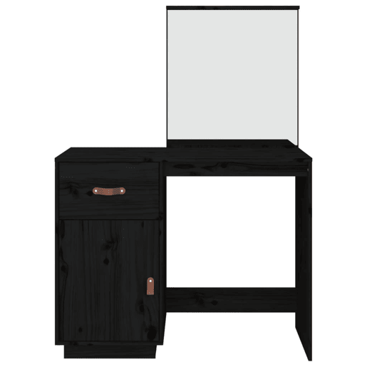 vidaXL Toucador 95x50x134 cm madeira de pinho maciça preto vidaXL Toucador 95x50x134 cm madeira de pinho maciça preto