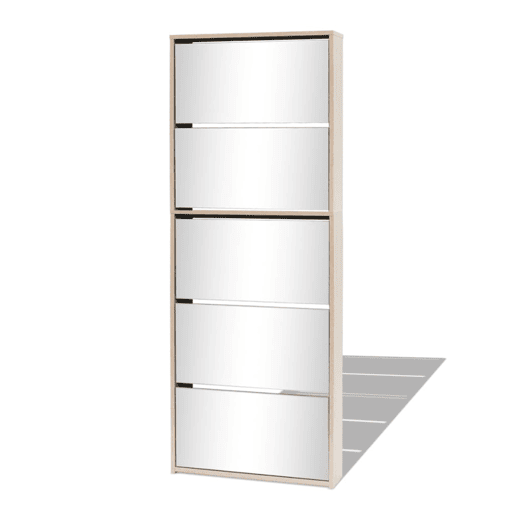 vidaXL Sapateira 5 divisórias com espelho 63x17x169,5 cm carvalho vidaXL Sapateira 5 divisórias com espelho 63x17x169,5 cm carvalho