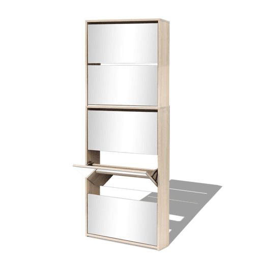 vidaXL Sapateira 5 divisórias com espelho 63x17x169,5 cm carvalho vidaXL Sapateira 5 divisórias com espelho 63x17x169,5 cm carvalho