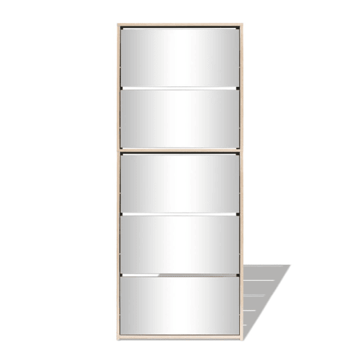 vidaXL Sapateira 5 divisórias com espelho 63x17x169,5 cm carvalho vidaXL Sapateira 5 divisórias com espelho 63x17x169,5 cm carvalho