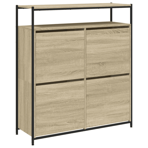 vidaXL Sapateira c 4 gavetas articuladas 100x34x112cm carvalho sonoma vidaXL Sapateira c 4 gavetas articuladas 100x34x112cm carvalho sonoma