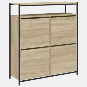 vidaXL Sapateira c 4 gavetas articuladas 100x34x112cm carvalho sonoma