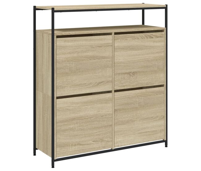 Vidaxl mueble zapatero 4 cajones abatibles roble sonoma 100x34x112 cm