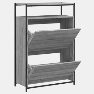 vidaXL Sapateira 75x34x112 cm derivados de madeira cinzento sonoma