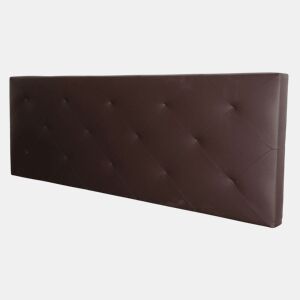Cabeceira de cama de casal Camile em couro sintético marrom 166 x 58,5 cm