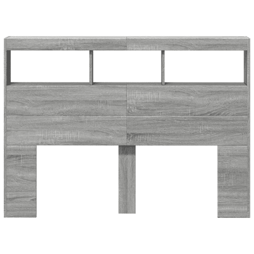 vidaXL Armário de cabeceira c luzes LED 140x17x102 cm cinzento sonoma