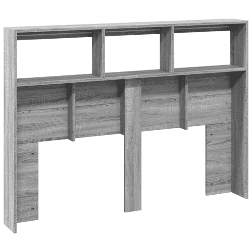 vidaXL Armário de cabeceira c luzes LED 140x17x102 cm cinzento sonoma