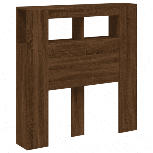 vidaXL Cabeceira c LEDs 100x18,5x103,5 cm carvalho castanho vidaXL Cabeceira c LEDs 100x18,5x103,5 cm carvalho castanho