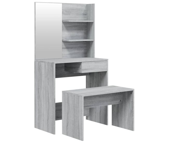 Vidaxl juego de tocador color gris sonoma 74,5x40x141 cm