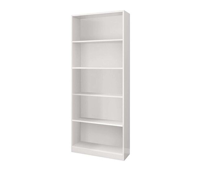 Conjunto muebles despacho blanco mobiliario moderno (mesa escritorio + aparador + 2 estanterías)