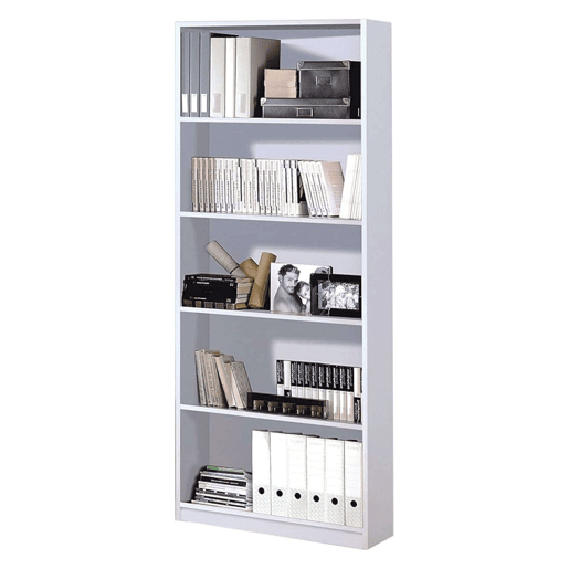 Conjunto de móveis de escritório branco moderno (mesa + aparador + 2 prateleiras)