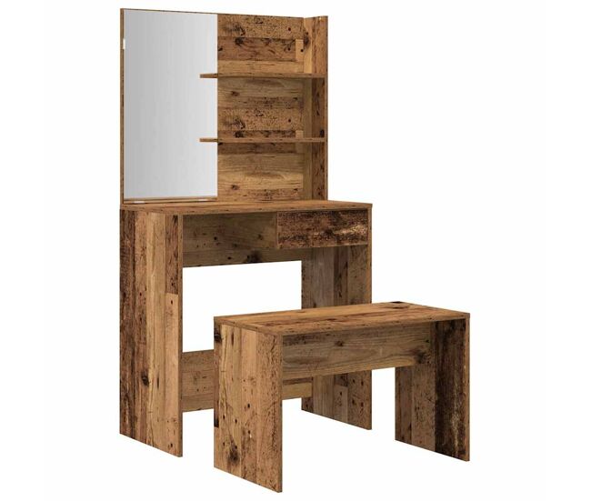 Vidaxl tocador de madera antigua de ingeniería