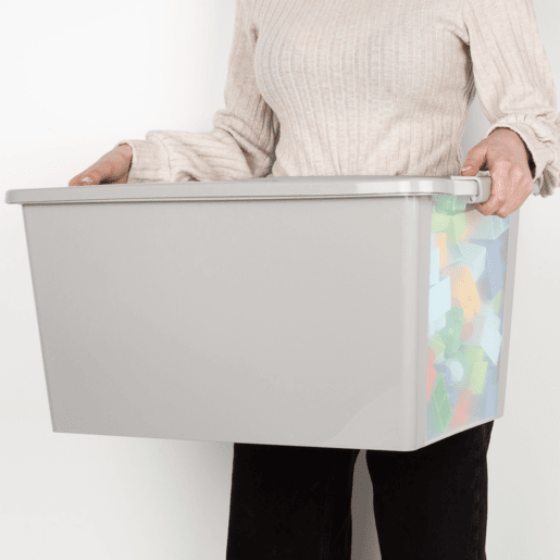 Curver Caixa de arrumação com tampa Bi-Box 40L cinzento