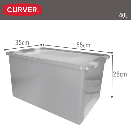 Curver Caixa de arrumação com tampa Bi-Box 40L cinzento