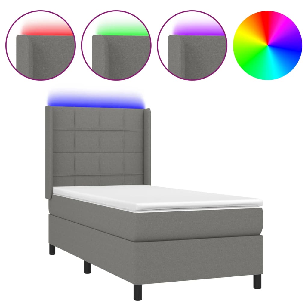 Cama box spring 80x200 Gris Oscuro