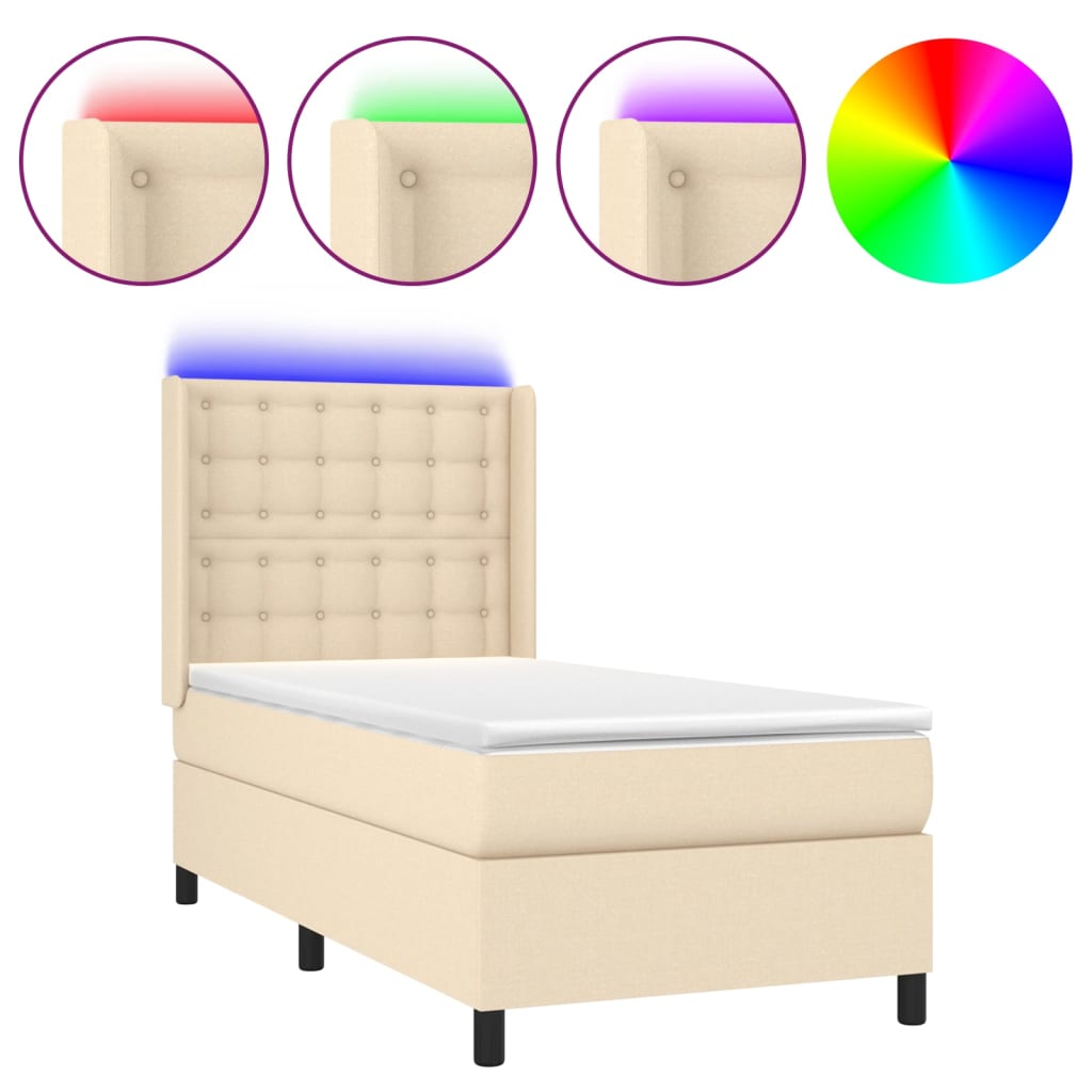 Cama box spring 100x200 Crema