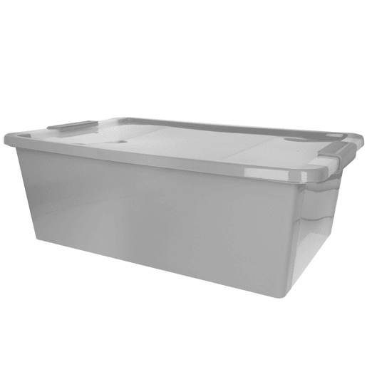 Curver Caixa de arrumação com tampa Bi-Box 26L cinzento