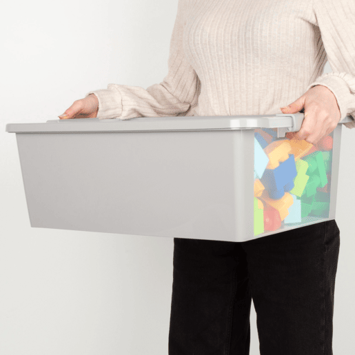 Curver Caixa de arrumação com tampa Bi-Box 26L cinzento