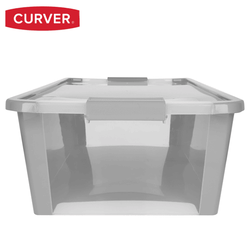 Curver Caixa de arrumação com tampa Bi-Box 26L cinzento