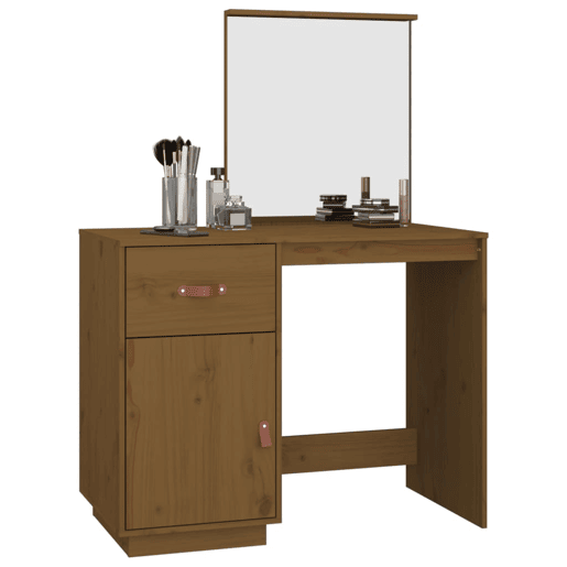 vidaXL Toucador 95x50x134 cm madeira de pinho maciça castanho mel vidaXL Toucador 95x50x134 cm madeira de pinho maciça castanho mel