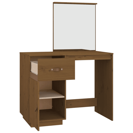 vidaXL Toucador 95x50x134 cm madeira de pinho maciça castanho mel vidaXL Toucador 95x50x134 cm madeira de pinho maciça castanho mel