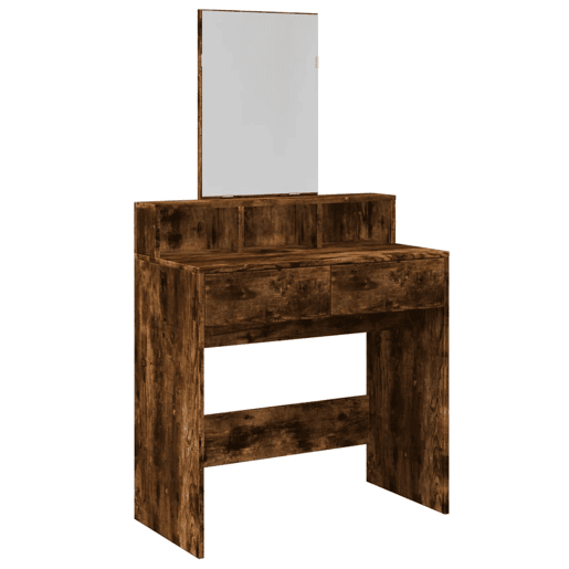 vidaXL Toucador com espelho 80x41x144,5 cm carvalho fumado