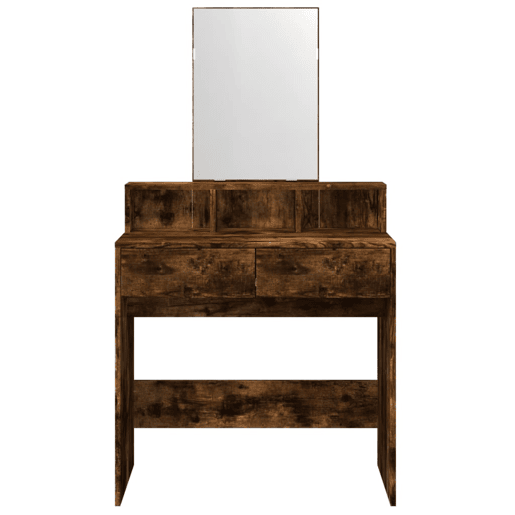 vidaXL Toucador com espelho 80x41x144,5 cm carvalho fumado