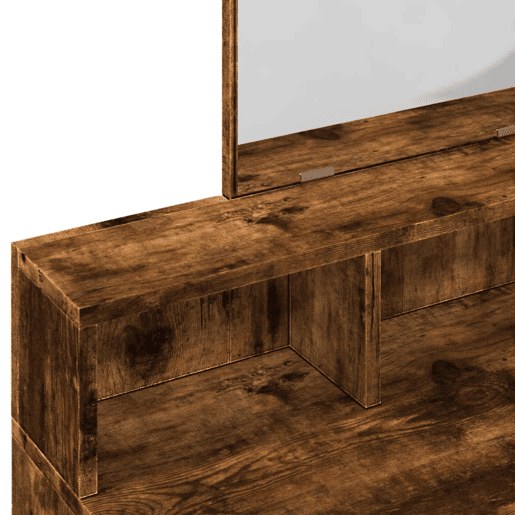 vidaXL Toucador com espelho 80x41x144,5 cm carvalho fumado