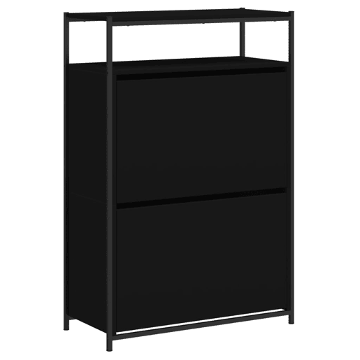 vidaXL Sapateira 75x34x112 cm derivados de madeira preto vidaXL Sapateira 75x34x112 cm derivados de madeira preto