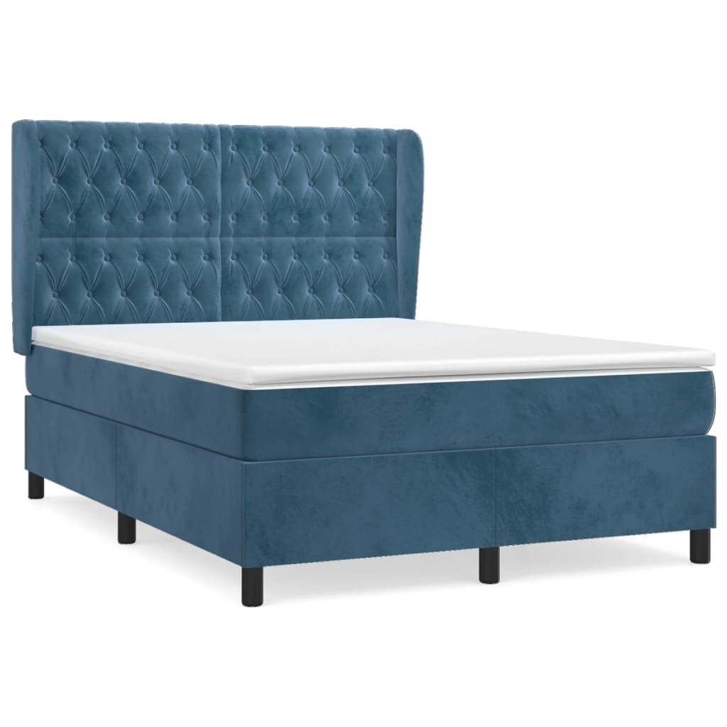 Cama box spring 140x190 Azul