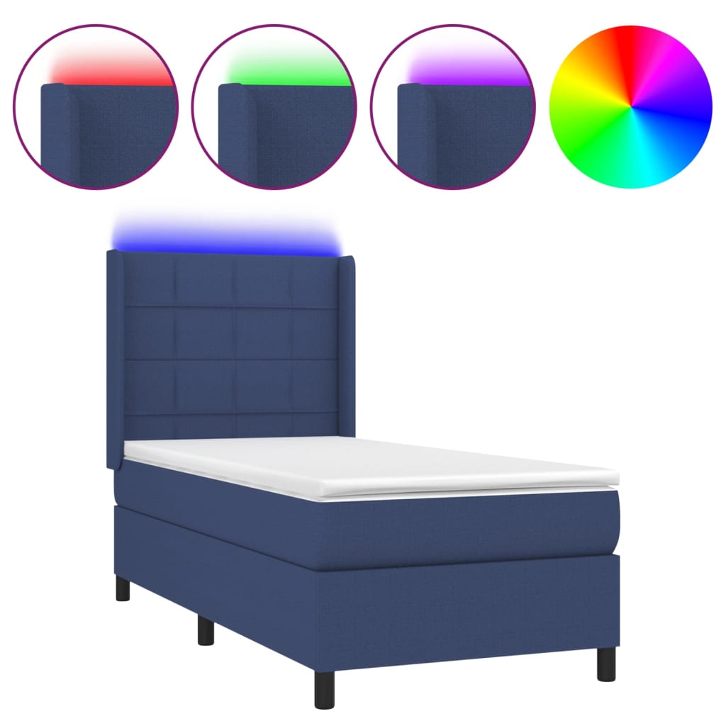 Cama box spring 80x200 Azul