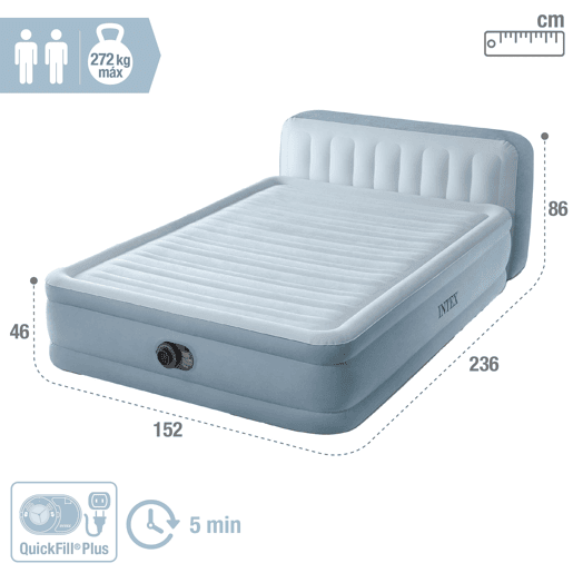 Cama de ar INTEX com cabeceira Dura-Beam Deluxe Plush Headboard
