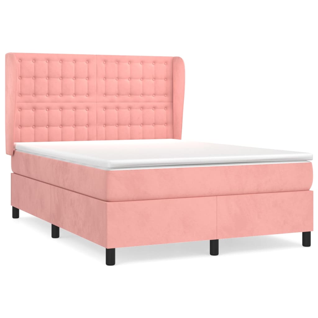 Cama box spring 140x190 Rosa