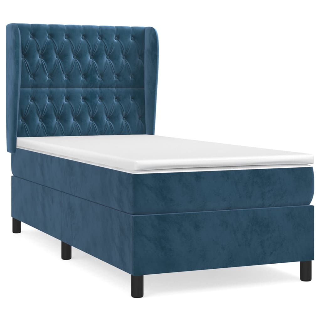 Cama box spring 100x200 Azul