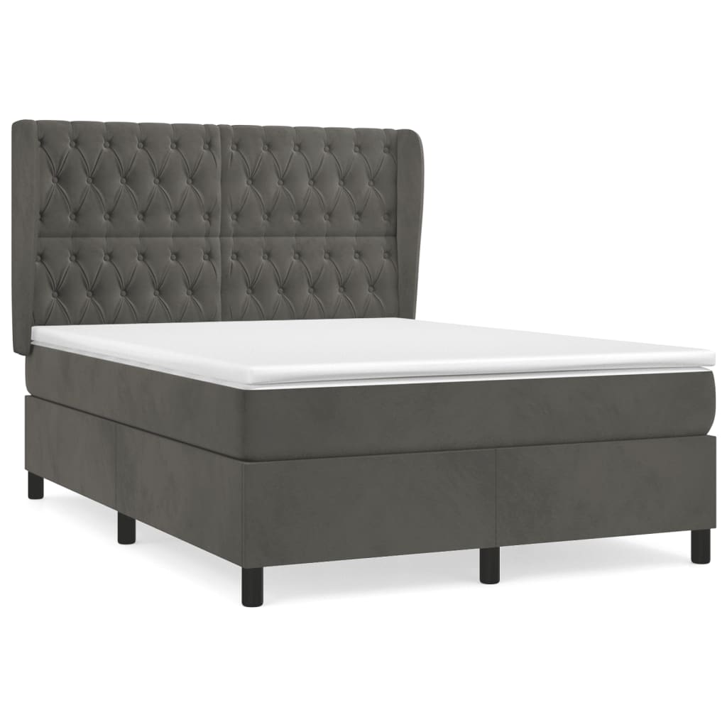 Cama box spring 140x190 Gris Oscuro