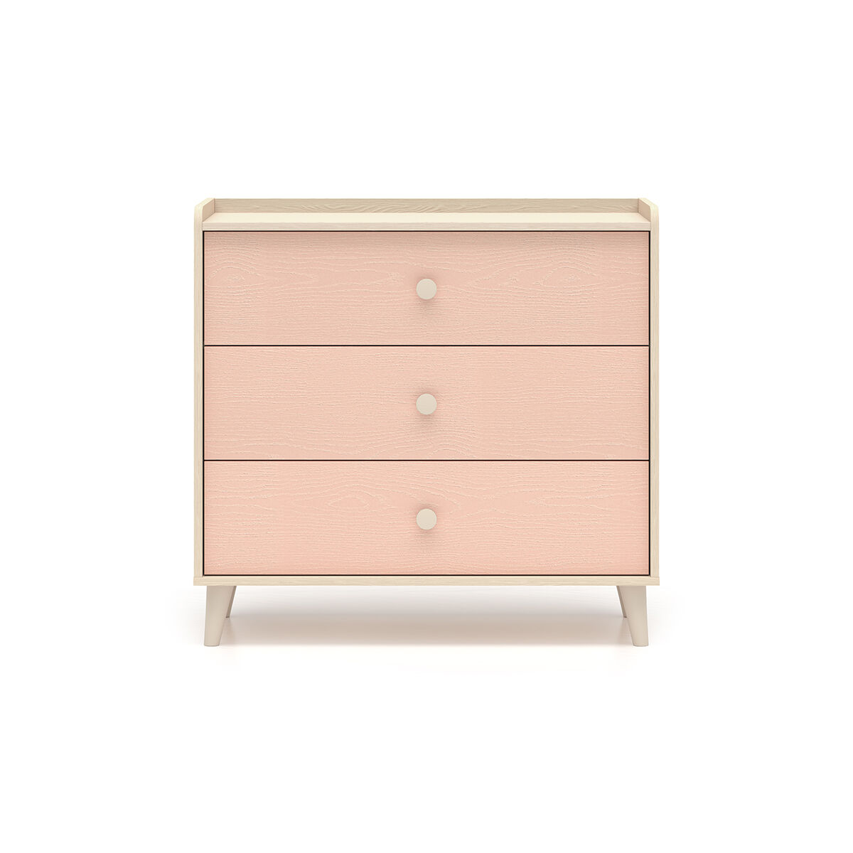Cómoda 3 cajones Alycia 90 Rosa Talco