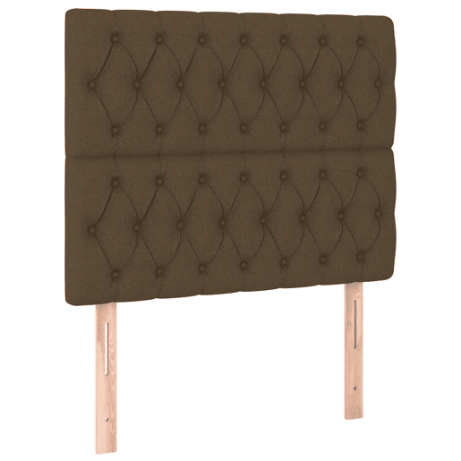 vidaXL Cabeceira de cama c luzes LED tecido 100x7x118128cm castanho