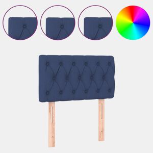 vidaXL Cabeceira de cama c luzes LED tecido 80x7x7888 cm azul