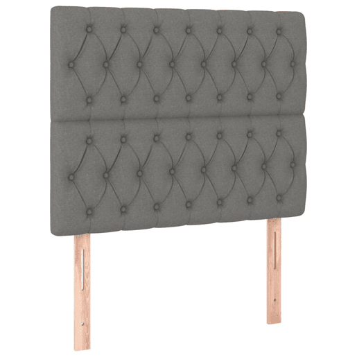 vidaXL Cabeceira de cama c LED tecido 90x7x118128 cm cinza-escuro