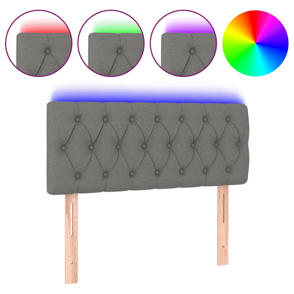 Cabecero Con Led 100 Gris Oscuro