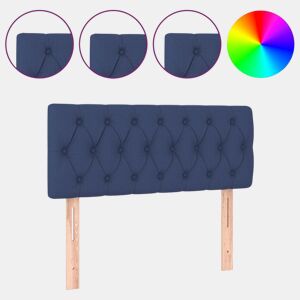 vidaXL Cabeceira de cama c luzes LED tecido 90x7x7888 cm azul