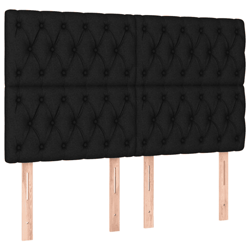 vidaXL Cabeceira de cama c luzes LED tecido 144x7x118128 cm preto vidaXL Cabeceira de cama c luzes LED tecido 144x7x118128 cm preto