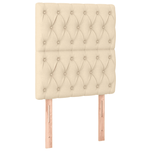 vidaXL Cabeceira de cama c luzes LED tecido 80x7x118128cm cor creme