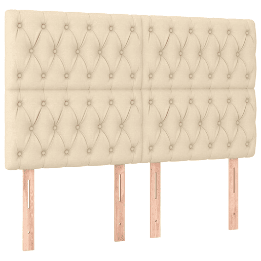 vidaXL Cabeceira cama c luzes LED tecido 160x7x118128 cm cor creme vidaXL Cabeceira cama c luzes LED tecido 160x7x118128 cm cor creme