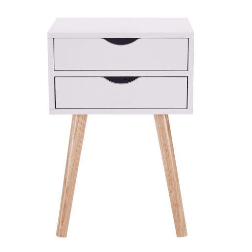 Mesa de cabeceira alta branca com 2 gavetas, Fiano, quarto nórdico moderno, 60x40x30 cm Mesa de cabeceira alta branca com 2 gavetas, Fiano, quarto nórdico moderno, 60x40x30 cm