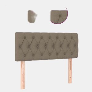 vidaXL Cabeceira cama luzes LED tecido 90x7x7888cm cinza-acastanhado