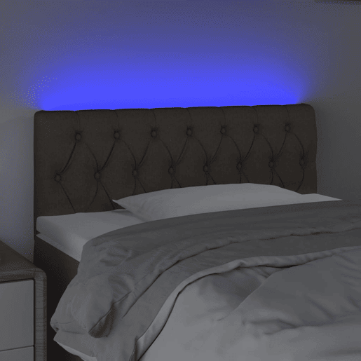 vidaXL Cabeceira cama luzes LED tecido 90x7x7888cm cinza-acastanhado vidaXL Cabeceira cama luzes LED tecido 90x7x7888cm cinza-acastanhado
