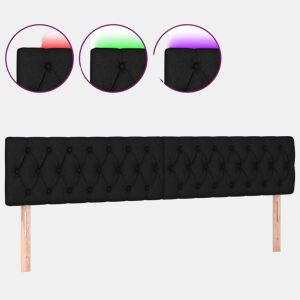 vidaXL Cabeceira de cama c luzes LED tecido 180x7x7888 cm preto