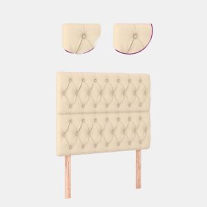 vidaXL Cabeceira cama c luzes LED tecido 90x7x118128 cm cor creme