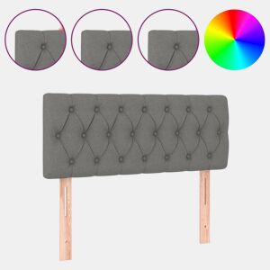 vidaXL Cabeceira de cama c luzes LED tecido 90x7x7888cm cinza-escuro